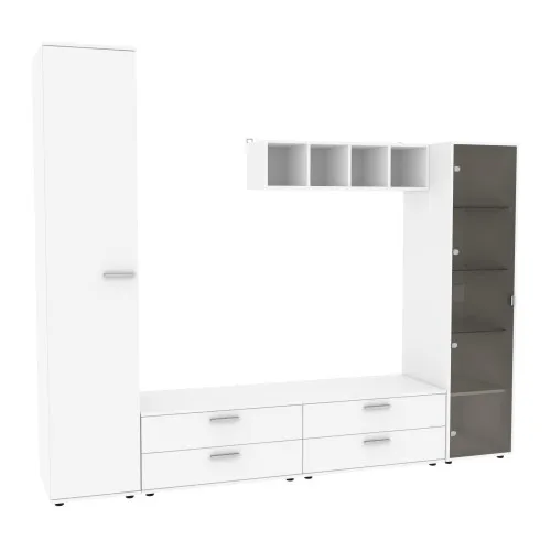 Стенка в гостиную Hugo-4, Белый, 2480х520х2120