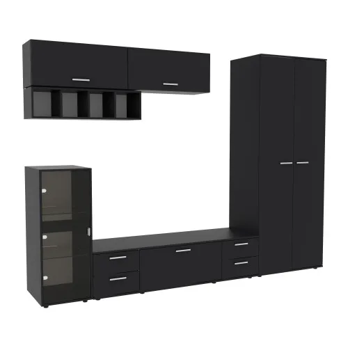 Стенка в гостиную Hugo-1, Антрацит, 2860х520х2120