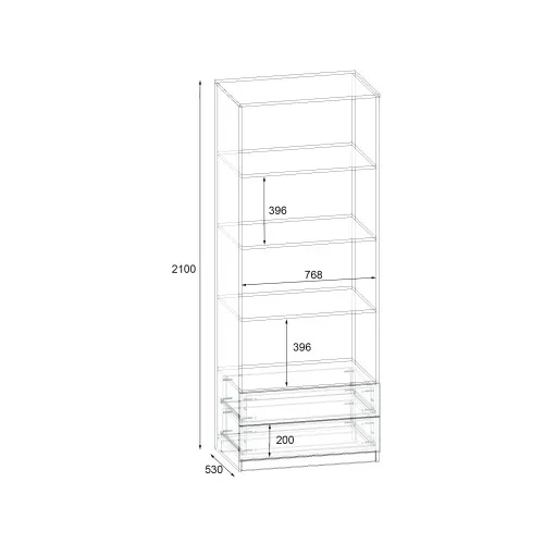 Шкаф Favorit F-10, Дуб Конкордия, 800х530х2100