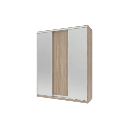 Шафа купе Doros Сіті Лайт Дуб Cонома 1 ДСП / 2 Дзеркала 180х60х225 (44900030)