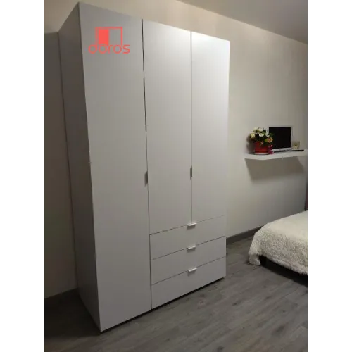 Шафа для одягу Doros Гелар Біла 3 ДСП 116,2х49,5х203,4 (80397641)