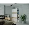 Шафа купе Doros L-Caiser з блоком ящиків та полицями Білий / Білий вставки Клондайк 2 ДСП 180х60х213 (44900229)