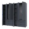 Шафа для одягу Doros Гелар Шафа Графіт 3+3 ДСП 232,4х49,5х203,4 (42002126)