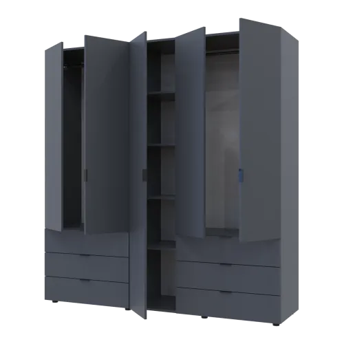 Шафа для одягу Doros Гелар Шафа Графіт 2+3 ДСП 193,7х49,5х203,4 (42002132)