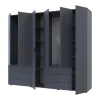 Шафа для одягу Doros Гелар Шафа Графіт 2+4 ДСП 232,5х49,5х203,4 (42002133)