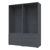 Шафа для одягу Doros Гелар Шафа Графіт 2+2 ДСП 155х49,5х203,4 (42002131)