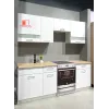 Кухня Лея Doros Белый гладкий / Cонома ДСП / вставки стекло 220х60х250 (80359337)