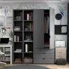 Шафа Doros Гелар з 2 Етажерками Графіт 2 ДСП 153.9х49.5х203.4 (42005055)