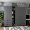 Шафа Doros Гелар з Етажеркою Графіт 2+3 ДСП 231.9х49.5х203.4 (42005057)
