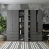 Шафа Doros Гелар з Етажеркою Графіт 2+3 ДСП 231.9х49.5х203.4 (42005057)