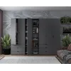 Шафа Doros Гелар з Етажеркою Графіт 3+3 ДСП 270.6х49.5х203.4 (42005061)