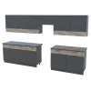 Кухня Лея Doros 3.4 м Графит/Клондайк ДСП 340х60х250 (81000011)