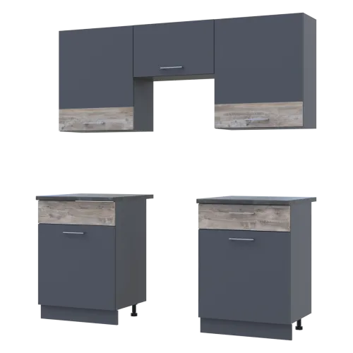 Кухня Лея Doros 1.8 м Графит/Клондайк ДСП 180х60х250 (81000014)