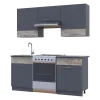 Кухня Лея Doros 1.8 м Графит/Клондайк ДСП 180х60х250 (81000014)
