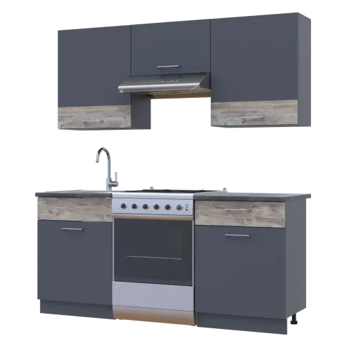 Кухня Лея Doros 1.8 м Графит/Клондайк ДСП 180х60х250 (81000014)