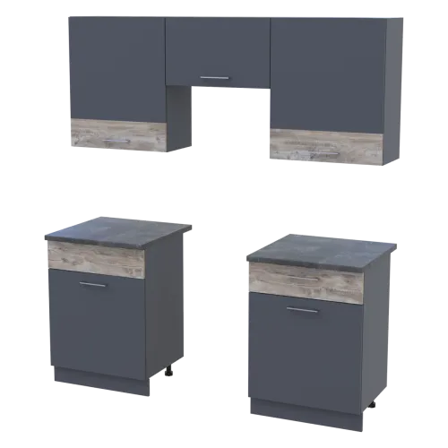 Кухня Лея Doros 1.8 м Графит/Клондайк ДСП 180х60х250 (81000014)