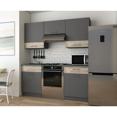 Кухня Лея Doros 1.8 м Графит/Клондайк ДСП 180х60х250 (81000014)
