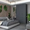 Шафа для одягу Doros Гелар Графіт 3ДСП/Дзеркало 155х49.5х203.4 (42002158)