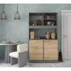 Міні-кухня Doros Лея Графіт/Дуб Евок ДСП 100х43х171 (81359336)