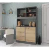 Міні-кухня Doros Лея Графіт/Дуб Евок ДСП 100х43х171 (81359336)