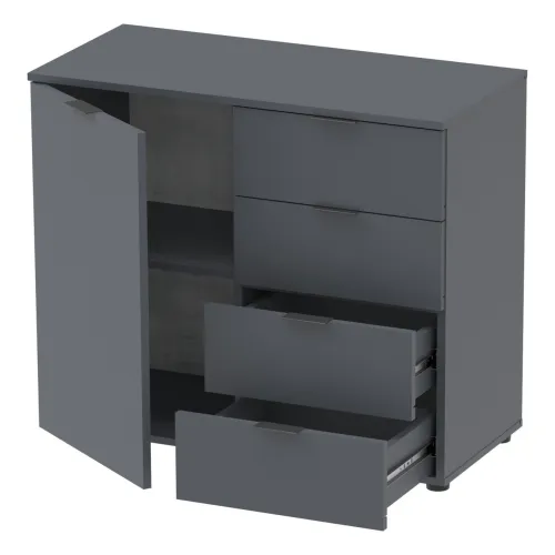 Комод Doros Рон 1 1 фасад 4 шухляды Графіт 80х38х81 (41516006)