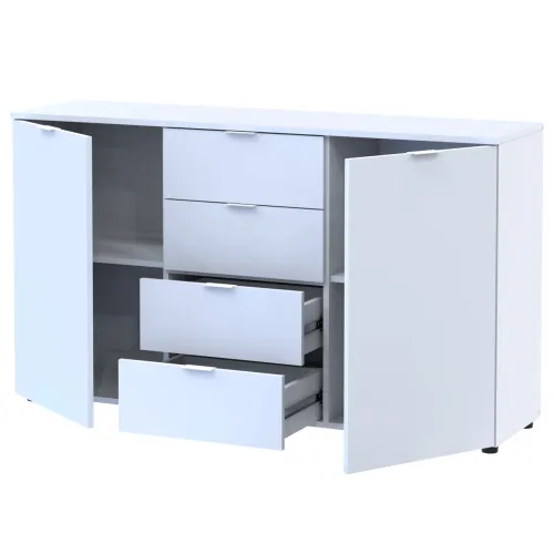 Комод Doros Рон 5 Белый 2 фасада 4 шухляды 140х38х81 (44900223)