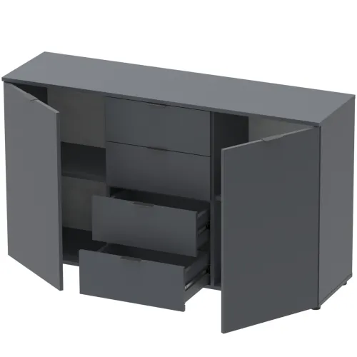 Комод Doros Рон 5 Графит 2 фасада 4 шухляды 140х38х81 (44900235)
