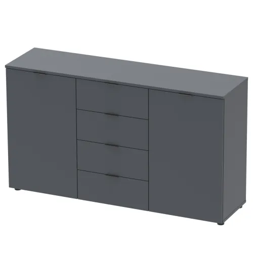 Комод Doros Рон 5 Графит 2 фасада 4 шухляды 140х38х81 (44900235)