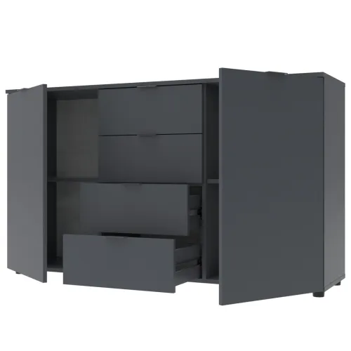Комод Doros Рон 5 Графит 2 фасада 4 шухляды 140х38х81 (44900235)