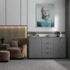 Комод Doros Рон 5 Графит 2 фасада 4 шухляды 140х38х81 (44900235)