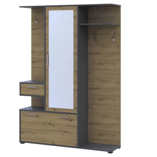 Прихожая Doros Финч Графит / Дуб Артизан 145х37х202 (44900220)
