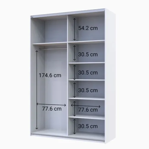 Шафа купе Doros G-Caiser Біла 1 ДСП / 1 Дзеркало / 3 частини 160х60х240 (42002103)