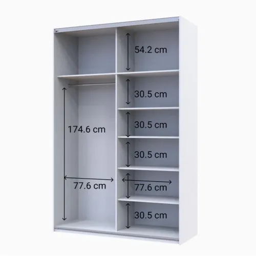 Шафа купе Doros G-Caiser Біла 2 Дзеркала / 3 частини 160х60х240 (42002102)