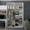 Шафа купе Doros G-Caiser Біла Графіт 1 ДСП / 1 дзеркало / 3 частини 160х60х240 (42005086)