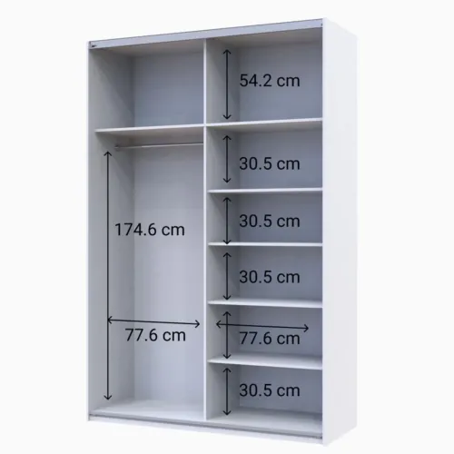 Шафа купе Doros G-Caiser Білий Дуб Євок 1 ДСП / 1 Дзеркало 160х60х240 (42005071)