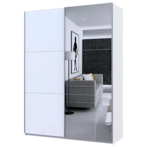 Шафа купе Doros G-Caiser Білий 1 ДСП / 1 Дзеркало 180х60х240 (42005028)