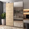 Шафа купе Doros G-Caiser Графіт / Дуб Евок 1 ДСП / 1 дзеркало / 3 частини 180х60х240 (42005013)