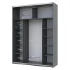 Шафа купе Doros G-Caiser Графіт / Дуб Евок 1 ДСП / 1 Скло / 3 частини 180х60х240 (42005015)