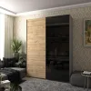 Шафа купе Doros G-Caiser Графіт / Дуб Евок 1 ДСП / 1 Скло / 3 частини 180х60х240 (42005015)