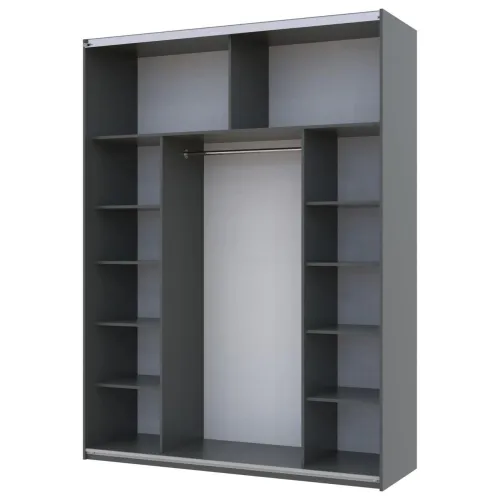 Шафа купе Doros G-Caiser Графіт 2 Дзеркала 180х60х240 (42005012)