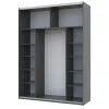 Шафа купе Doros G-Caiser Графіт 2 Скло / 3 частини 180х60х240 (42005016)