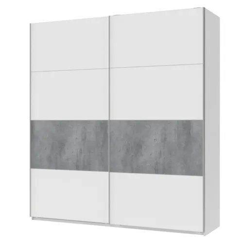 Шафа купе Doros G-Caiser Біла / Біла вставка Бетон 2 ДСП / 4 частини 220х60х240 (42003004)