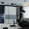 Шафа купе Doros G-Caiser Біла / Біла вставка Бетон 2 ДСП / 4 частини 220х60х240 (42003004)