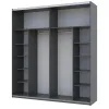 Шафа купе Doros G-Caiser Графіт / Біла 2 ДСП / 3 частини 220х60х240 (42001012)