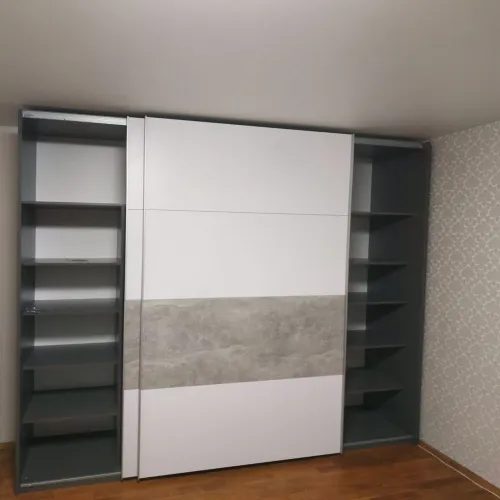 Шафа купе Doros G-Caiser Графіт / Біла вставка Бетон 2 ДСП / 4 частини 220х60х240 (42001013)