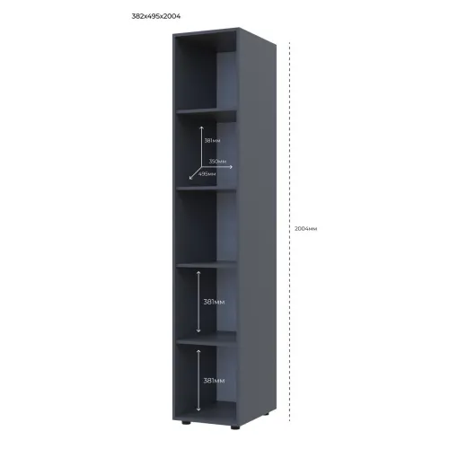 Этажерка к шкафу Doros Гелар Графит 38,2х49,5х203,4 (41510103)