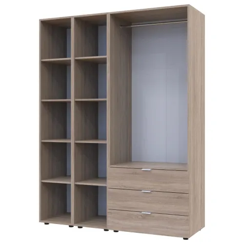 Шафа Doros Гелар з 2 Етажерками Дуб Сонома 2 ДСП 153.9х49.5х203.4 (42005045)