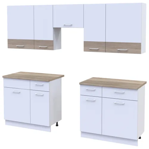 Кухня Лея Doros 2.6 м Белый/Дуб Сонома ДСП 260х60х250 (81000009)
