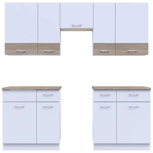 Кухня Лея Doros 2.6 м Белый/Дуб Сонома ДСП 260х60х250 (81000009)