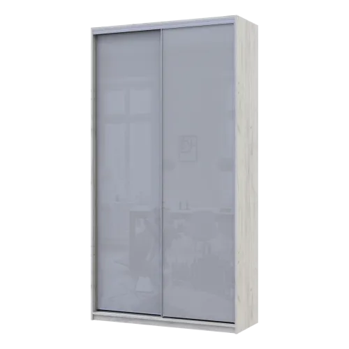 Шкаф купе Сити Лайт Слим Белое Дерево Стекло Серое 120х45х225 (44900294)